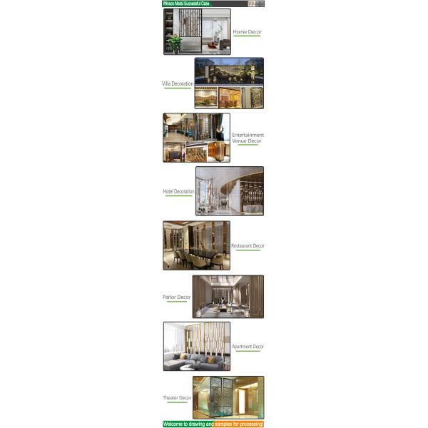 Hotel Lobby Partition Design Stainless Steel Wall Divider