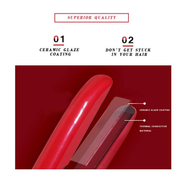 USB Rechargeable Cordless Ceramic Hair Straightener Curler For Travel