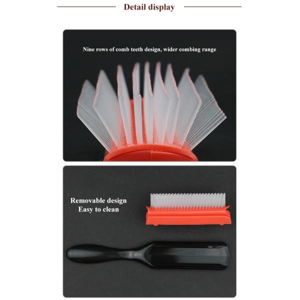 Nine Rows Removable Plastic Hair Comb Hair Massage Brush Customized Logo