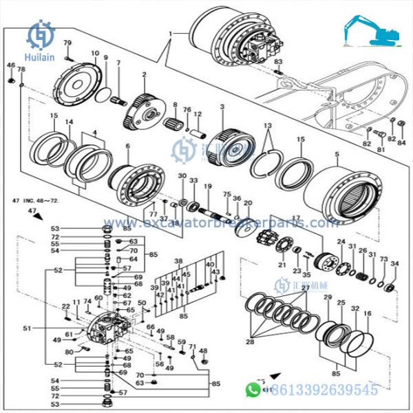 Kubota KX61-3 U20 U30 U35 Mini Excavator Final Drive Track Travel Motor KYB Hydraulic