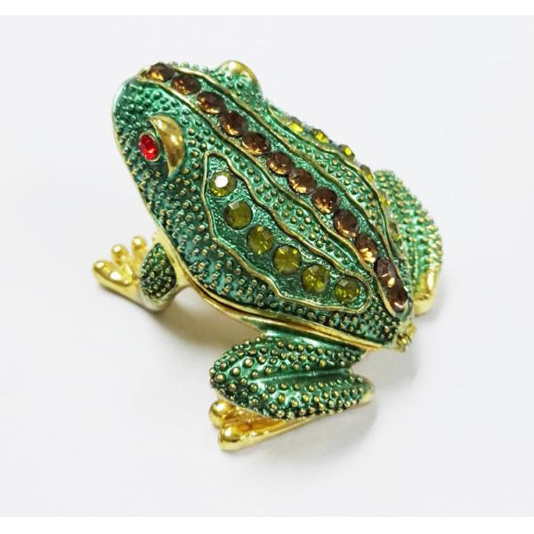 New design reinstone enamel Jiraffe frog pewter jewelry box metal pewter frog pewter jewelry box