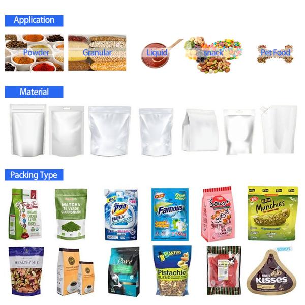 Automation Doypack Premade Pouch Packing Machine for Granules Powder Liquid Food Processing Plants
