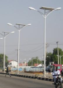 China 9W To 60W Commercial Solar Powered Street Light Poles with Double Arm on sale