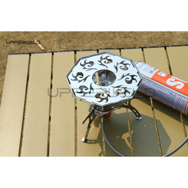 Portable Silver Propane Gas Stove for Outdoor BBQ and Camping Cooking Convenience