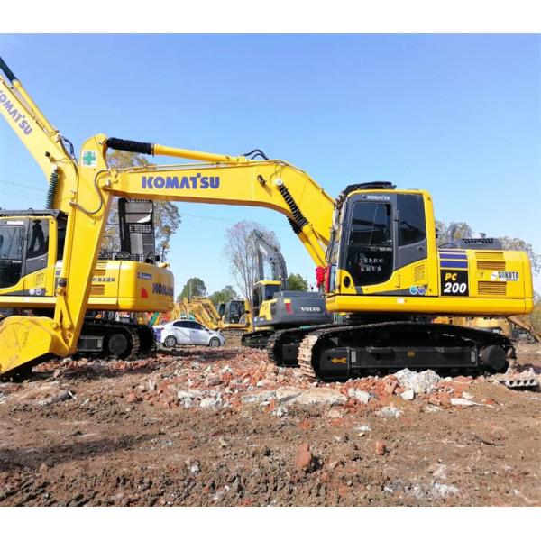 10 Meters Boom Used Excavator Komatsu PC200 Engine 5 Tons - 50 Tons
