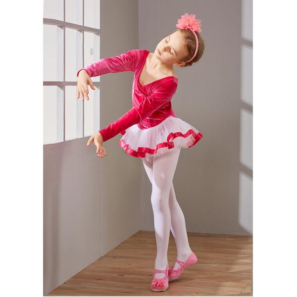 Children dance costumes girls velvet long-sleeved autumn uniforms children's ballet dance dress