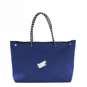 Quality Fashion Blue Soft Neoprene Beach Bag / Lady Tote Handbag For Cosmetics wholesale