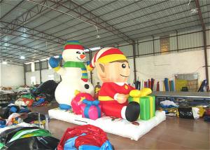 Quality Commercial Snowman Large Christmas Inflatables , Cartoon Inflatable Holiday Decorations wholesale
