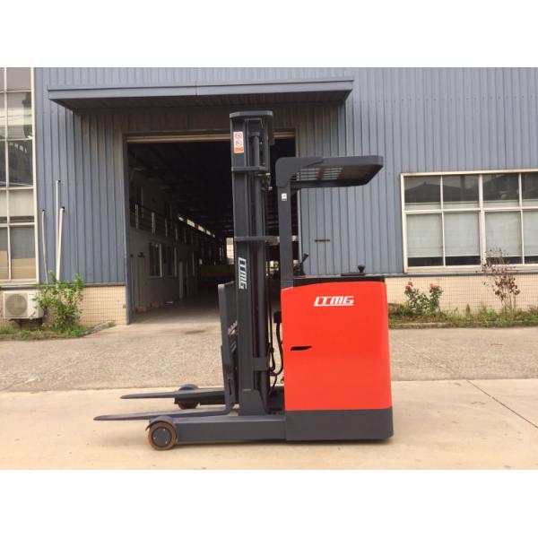 2000kg Electric Reach Stacker Forklift , Double Reach Forklift Trucks Seated