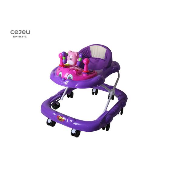 8 Wheels Baby Foldable Walker With 2 Stoppers 4 Adjustable Heights