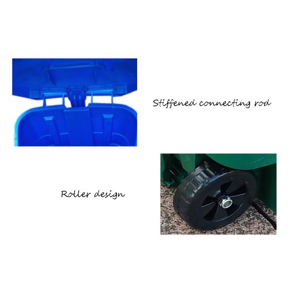 Outdoor 70L Kitchen Household Foot Trashcan Large Wheel Thickened Sanitation Bin Wheelie Bins with Lid