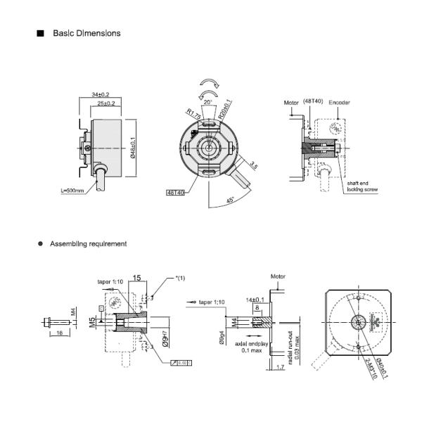 3 Phase Incremental Hollow Conical Shaft Encoder For Office Automation