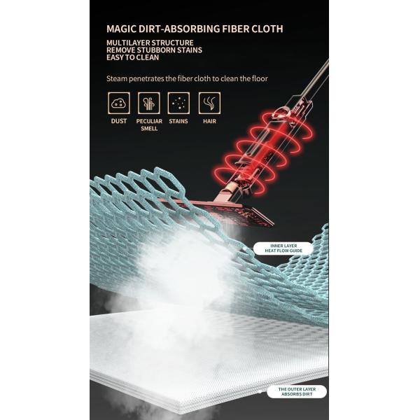 Household 1200W Multifunctional Steam Mop 500ml Handheld