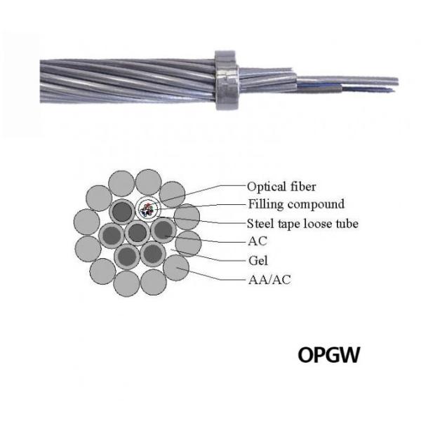 Large Diameter OPGW Optical Ground Wire 24 Core Outdoor Aerial Fiber Optic Cable ISO9001