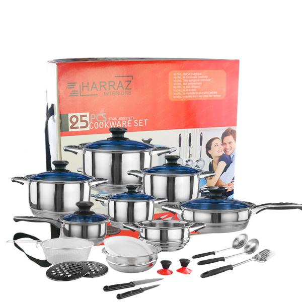 Different Piece Non Stick Cookware Set Wholesale 25pcs 30pcs Stainless Steel Pot