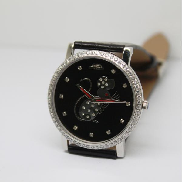 Stainless Steel Women Jewelry Watch Fashion Black Zircon UP Pattern