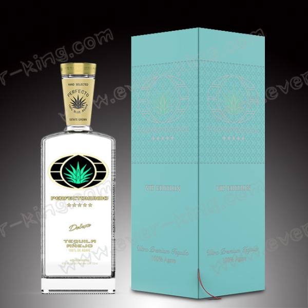 Crystal White Flint 750 ML Tequila Glass Bottle