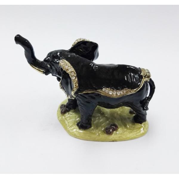 Decorative Metal Alloy Elephant Jewelry Trinket Box elephant shaped jewelry box for promotional gift