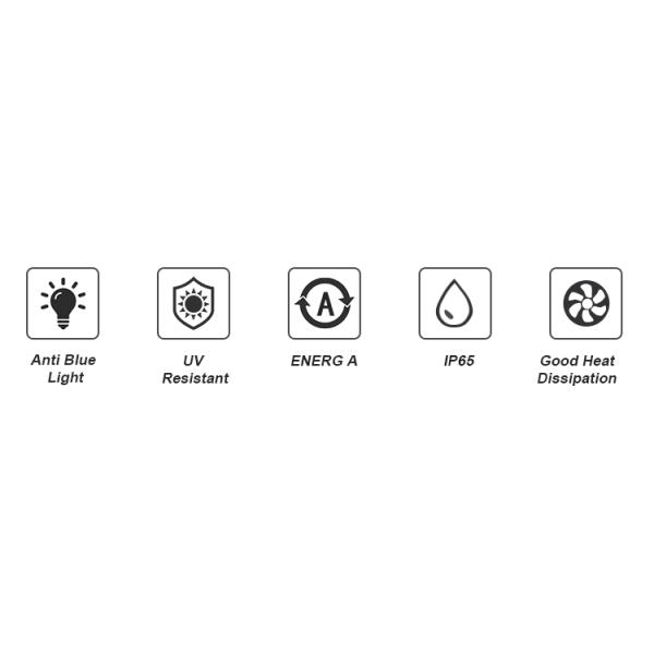 Square LED landscape light showing side view