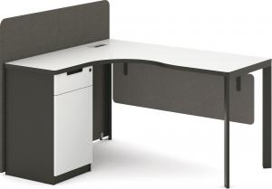 Quality Melamine Board Wooden Office Computer Table 1.4M / 1.6M With Metal Legs wholesale