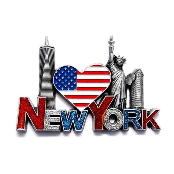 Cheap 3D Metal Fridge Magnet New York Design Tourist Souvenir for sale