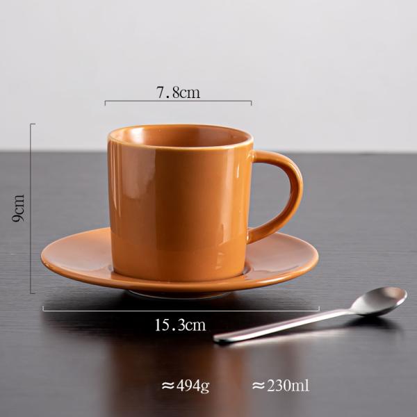 Custom Printed Ceramic Mug Crackle Pattern Glaze Tea Cup And Saucer Set