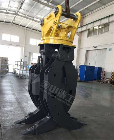 Heavy Duty Hydraulic Log Grapple Double Cylinders For 30 Ton Excavator Volvo EC290 EC360