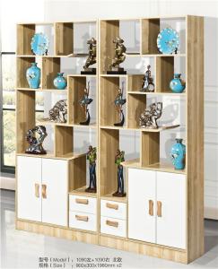 China MDF Painted Curio Display Shelf Light Color Original Wood Feels Good on sale