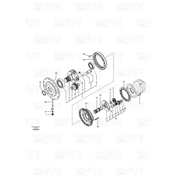 Bolt-on Hydraulic Swing Motor Drive VOE14542165 EC290B Excavator Swing Drive Catalog