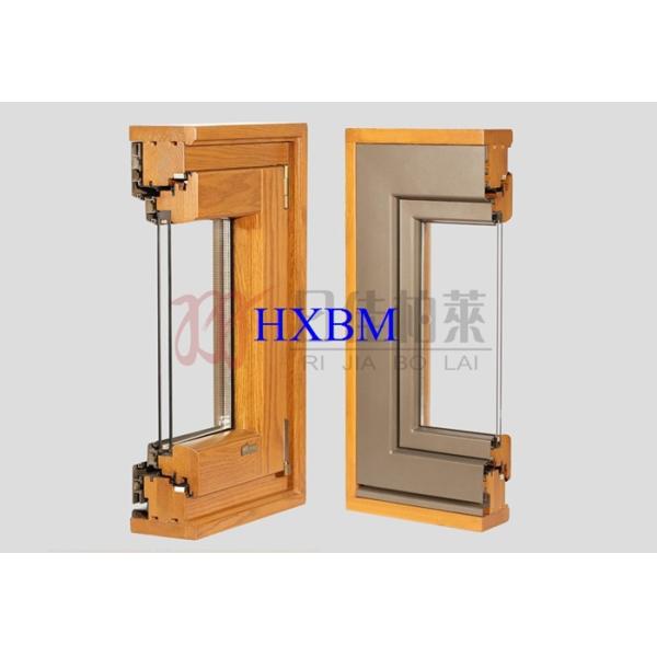 Double Glass aluminum Clad wood Replacement Windows Natural Laminated Conifer Lumbers