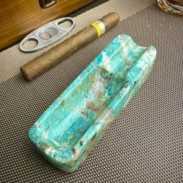 Brazil Green Stone Ashtray Stone Cigar Ashtray Artistic Heat Resistant