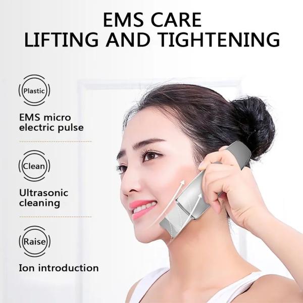 Type C Ultrasonic Facial Skin Scrubber Spatula Ultrasound Face Skin Cleansing Scrubber