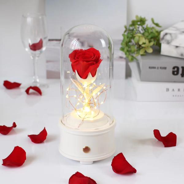 Long Lasting Eternal Rose In Glass Custom Color For Wedding Decoration