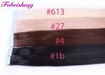 Colored Russian Virgin Seamless Tape In Hair Extensions No Shedding 100%