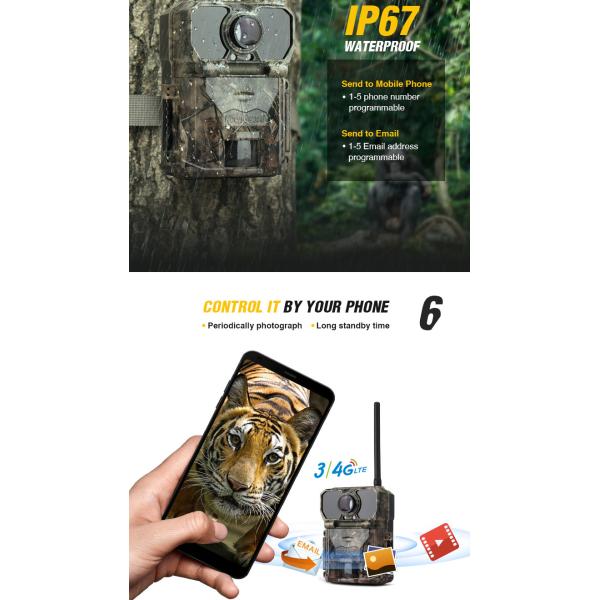 3G Camouflage 16MP Support Macro Lens Night Vision IP67 MMS 48 Leds Trail Camera With FCC/WEEE/CE/RoHs