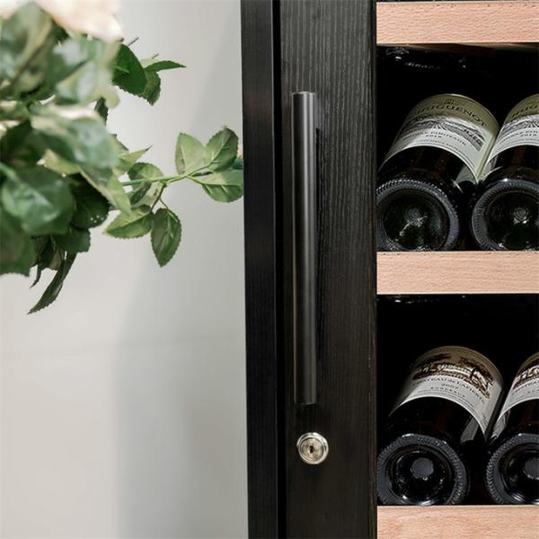 Single Zone Black Wood Drink Cabinet Lockable Kitchen Wine Cooler Furniture Single Zone Black Wood Drink Cabinet Lockable Kitchen Wine Cooler Furniture