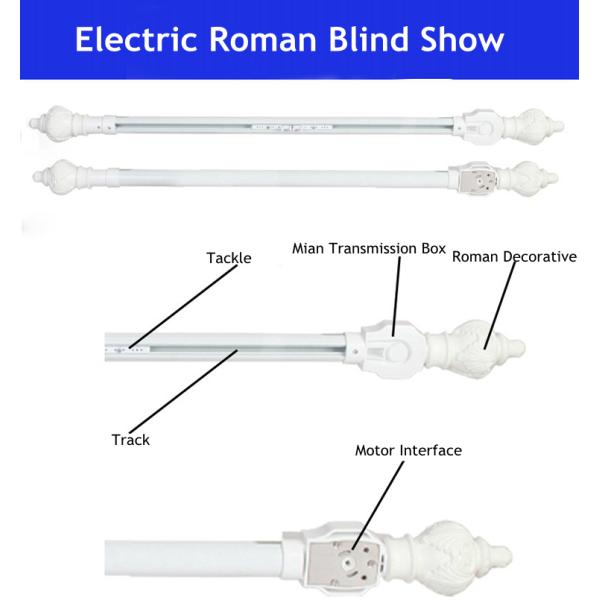 Custom Motor Window Electric Motorized Roman Shades Blind Track Curtain