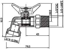 Brass Hose Bibb Cock Ball Valve Male And Female Thread Ball Valve With Lock Nut