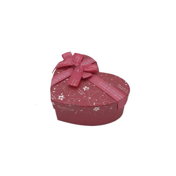 Luxury Paper Gift Packaging Box , Wedding Printed Heart Shaped Chocolate Box