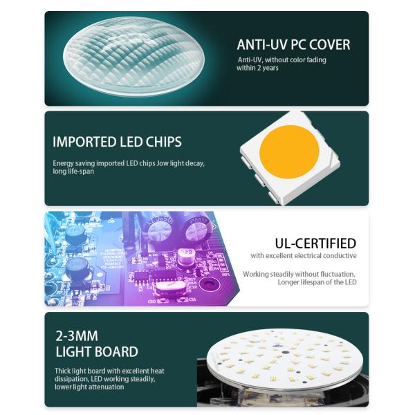 Aluminum material 21W AC 100-240V white color GX16D base PAR56 LED pool light