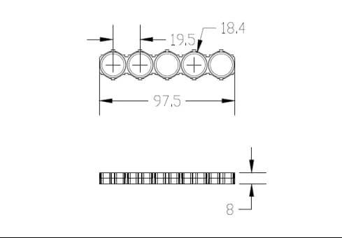 Cylindrical ABS 18650 Battery Holder 2 Cell 6P 10P 13P Size Black Color