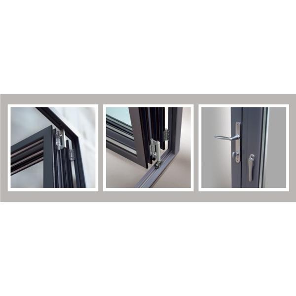 Thermal Break Double Aluminum Folding Doors 2.0mm Aluminum Profile