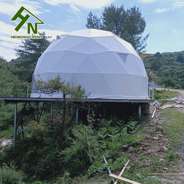 Luxury Galvanized Steel Geodesic Dome Structure Family Camping Tent Fire Resistance