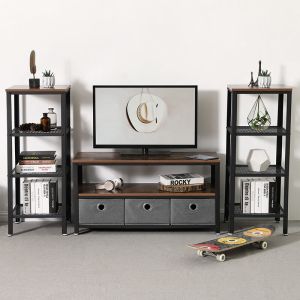 China Small TV Stand with Fabric Drawer, Rustic Industrial Television Stand for Sale, LTV40BX on sale
