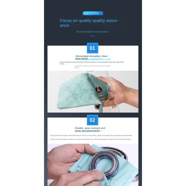 Large Roll Green Universal Industrial Wiping Cloth 30g Micro Fiber Cleaning Cloth