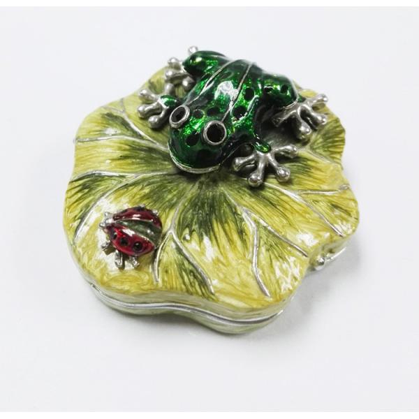 Handmade Pewter Frog jewelry box metal gift box Frog trinket box