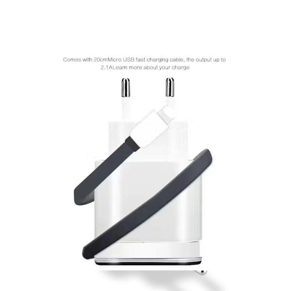 ODM 18w QC 3.0 Fast Wall Charger , 2 In 1 Multiple Fast Charger With Foldable Lighting
