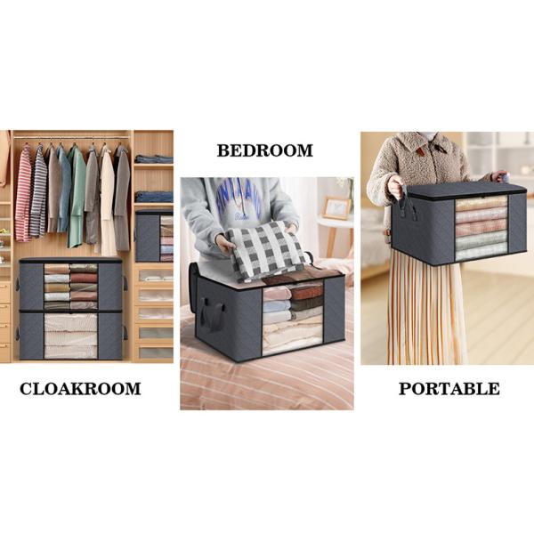 Non Woven Storage Box With Lids And Handle for Organizing Clothes Rectangle Load >10kg