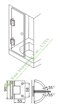 304 Stainless Steel Wall-mount Shower Door Hinge,glass door clamp,glass fixer, glass clamp