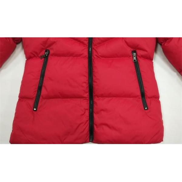Red Quilted Jacket Womens Puffer Longline Coat Ladies Short Padded Jacket With Hood
